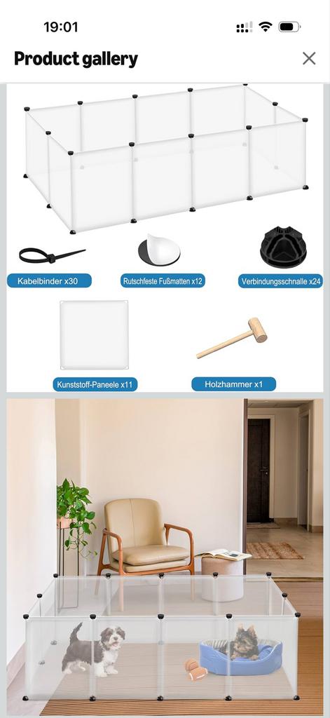 Buitenkunstverblijf voor konijnen, cavias, kleine dieren wit, Dieren en Toebehoren, Minder dan 60 cm, 110 cm of meer, Nieuw, Ophalen of Verzenden