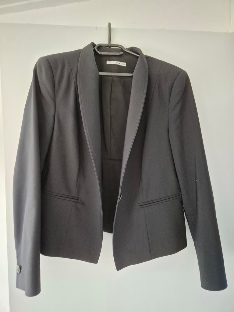 Colbertje kort model, zwart/donker antraciet, Claudia, Ophalen of Verzenden