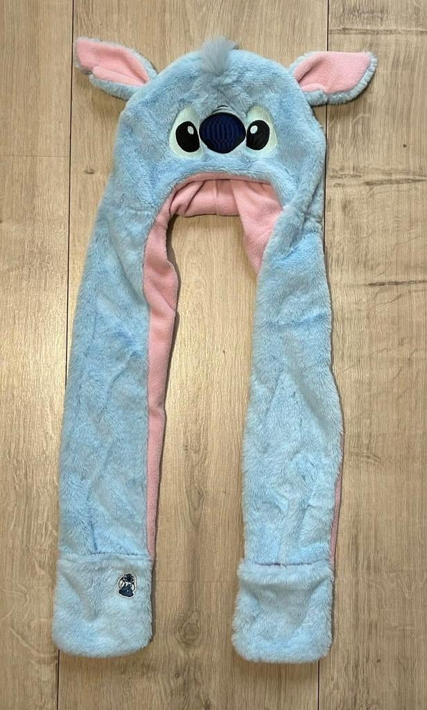 Stitch muts, wanten en sjaal in 1 - Maat: One size, Kinderen en Baby's, Kinderkleding | Mutsen, Sjaals en Handschoenen, Ophalen of Verzenden