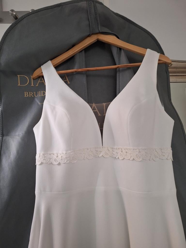 Bianco Evento trouwjurk 40 42 complete set ZGAN, Overige typen, Wit, Maat 42/44 (L), Bianco Evento