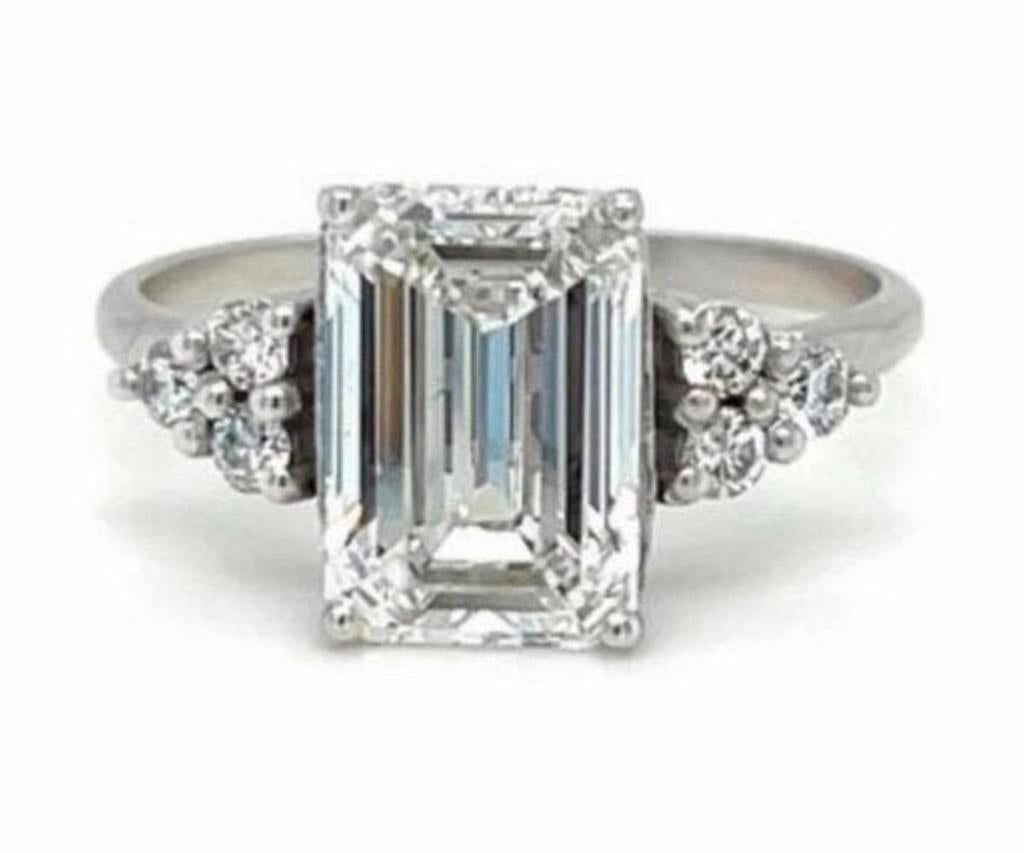 Gouden ring met diamant totaal 3.38ct met IGI certificaat!, Wit, Nieuw, Ophalen of Verzenden, 17 tot 18