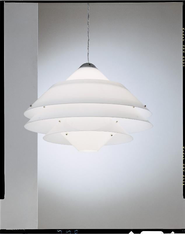 Oluce Tibet hanglamp 60 cm Vico Magistretti design retro, Huis en Inrichting, Kunststof, Gebruikt, Oluce, Retro vintage italiaans space age kunststof design