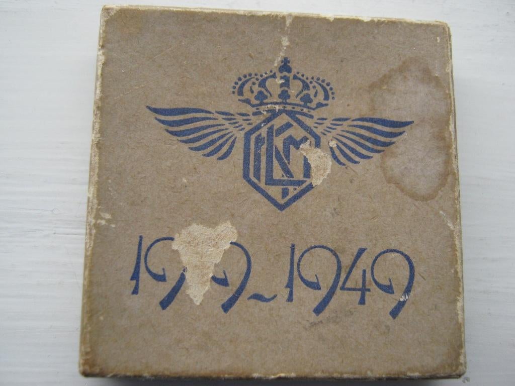 Bronzen Penning van de KLM 1919--1949., Verzenden, Brons