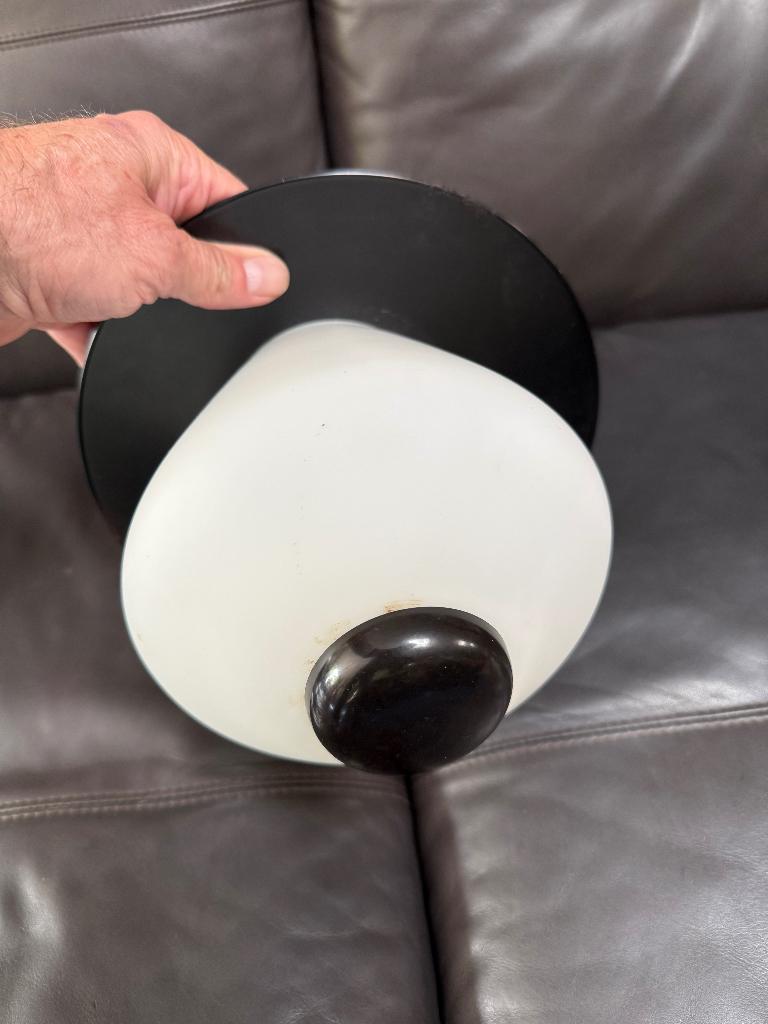 Hanglampje Bakeliet opaalglas fifties Hala Busquet, Ophalen, Zo goed als nieuw, Vintage Sixties Fifties Dutch Design, Minder dan 50 cm