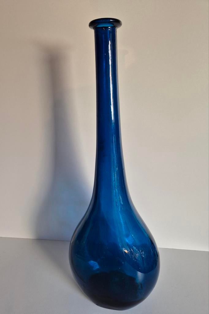 Vintage Kobaltblauwe Glazen Vaas - Elegante Druppelvorm, Antiek en Kunst, Ophalen of Verzenden