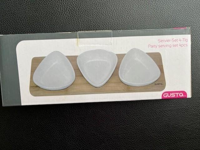 Gusta serveer set 4 delig Nieuw, Huis en Inrichting, Keuken | Servies, Overige typen, Nieuw, Ophalen of Verzenden, Effen