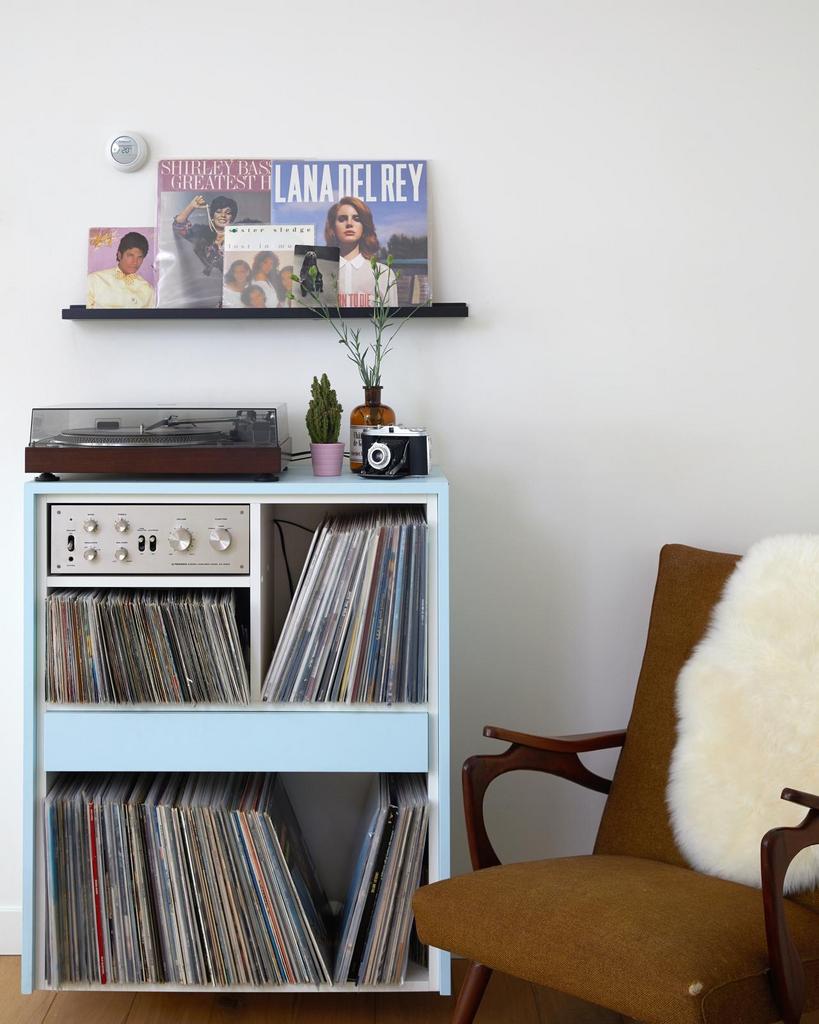 Platenmeubel met opbergruimte voor vinyl, Huis en Inrichting, Kasten | Overige, Ophalen, Gebruikt