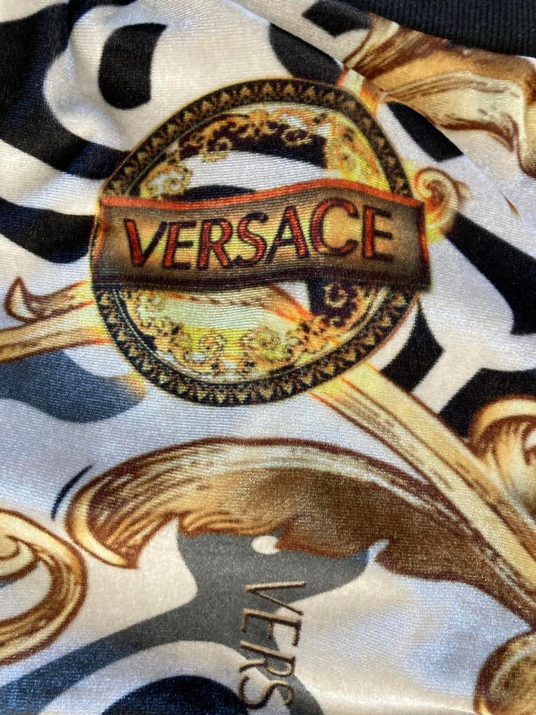 Versace broek met patroon, Maat 38/40 (M), Blauw, Ophalen of Verzenden, Zo goed als nieuw