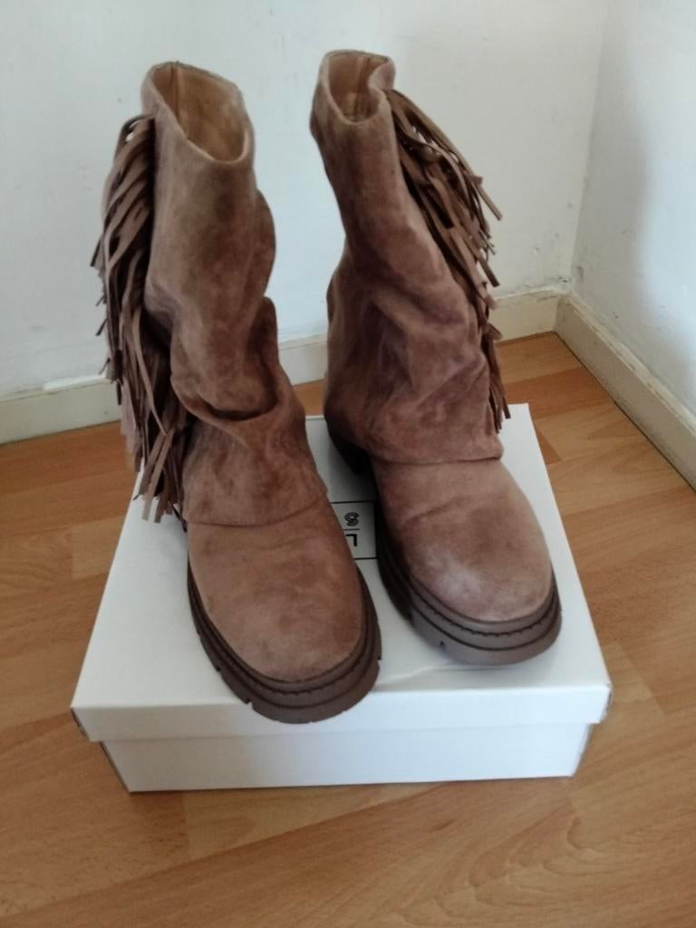 Hippe Dames Franje Boots/Laarsje, Ophalen, Zo goed als nieuw, Zwart