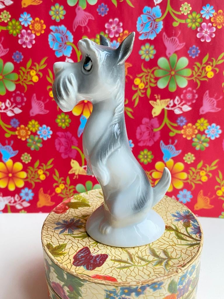 Vintage Schotse Terriër beeldje, hondje, porselein, Antiek, Ophalen of Verzenden, Zo goed als nieuw, Dier