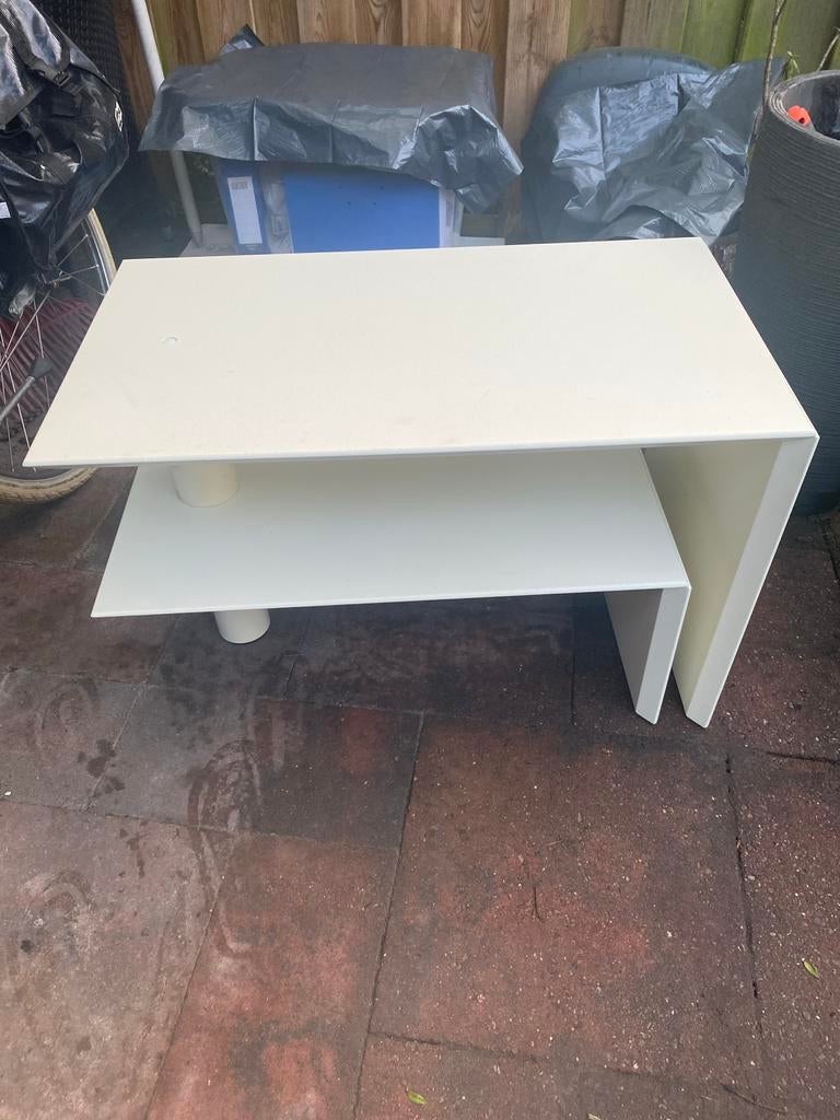 Moderne Ivoor Salon Tafel - Stijlvol en Functioneel, Overige materialen, Gebruikt, 100 tot 150 cm, Minder dan 50 cm