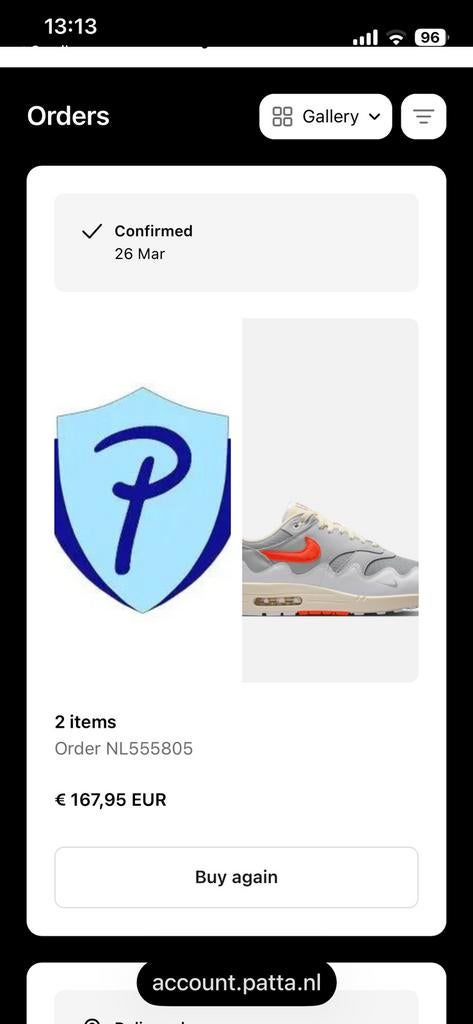 Air Max 1 x Patta White Hyper Crimson 44 DS, Ophalen of Verzenden, Nieuw, Wit