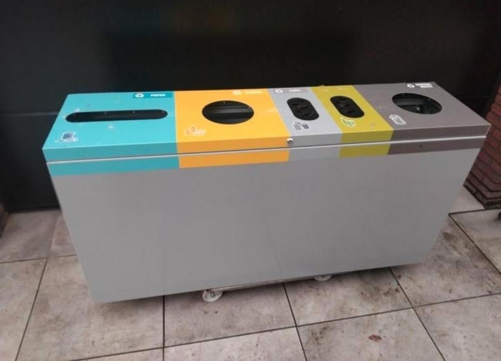 Te koop kantine prullenbak sorteerder recycle bak met 5 vakk, Ophalen of Verzenden