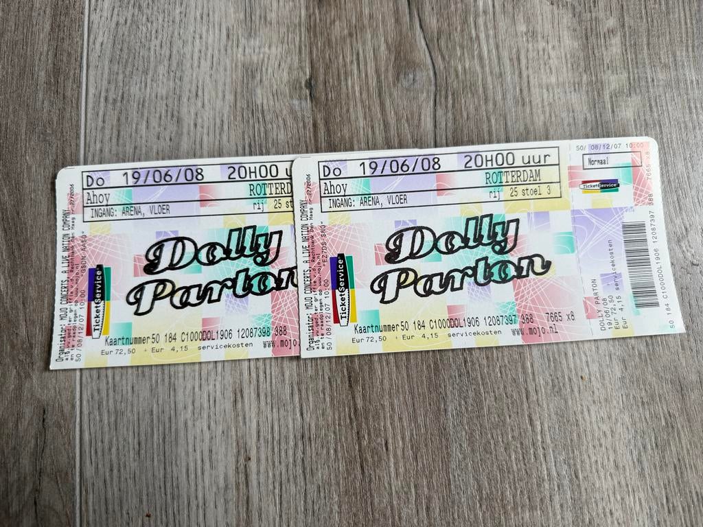 Oude toegangsbewijzen concerten, Twee personen, Juli