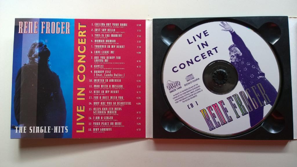 Rene Froger - Live In Concert, Ophalen of Verzenden, 1990 - 1999, Zo goed als nieuw