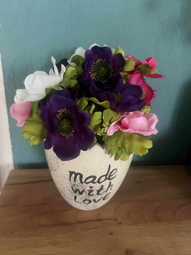 Potje met 4 takjes anemoon, Overige materialen, Gebruikt, Overige kleuren, Ophalen of Verzenden