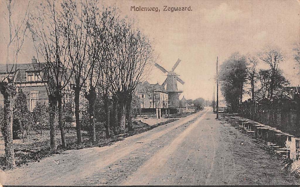 Zegwaard Molenweg, Molen Zoetermeer Zegwaart, Verzamelen, Ansichtkaarten | Nederland, Ophalen of Verzenden, Voor 1920, Ongelopen