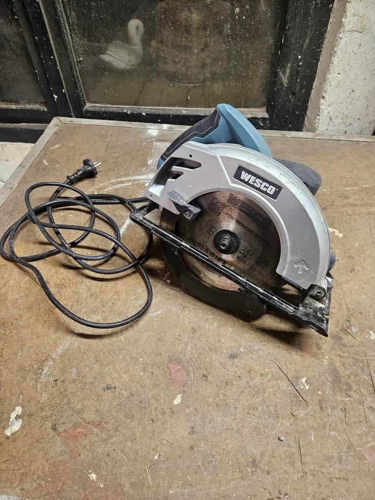 Wesco WS3434 Cirkelzaag - Krachtig en Betrouwbaar, Cirkelzaag, 600 tot 1200 watt, Ophalen of Verzenden, 30 tot 70 mm