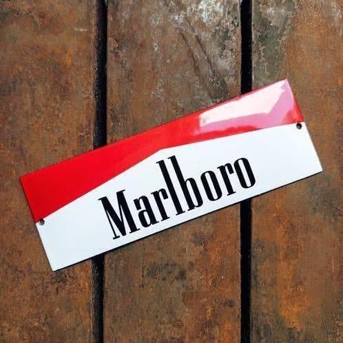 Emaille Schild MARLBORO Red Reclamebord Tabak Vintage Plaat, Verzenden, Gebruikt, Reclamebord