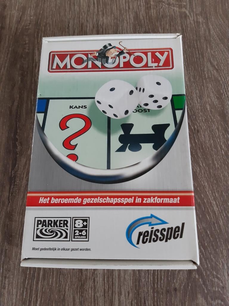 Monopoly reisspel, Hobby en Vrije tijd, Gezelschapsspellen | Bordspellen, Ophalen of Verzenden, Zo goed als nieuw, Reisspel