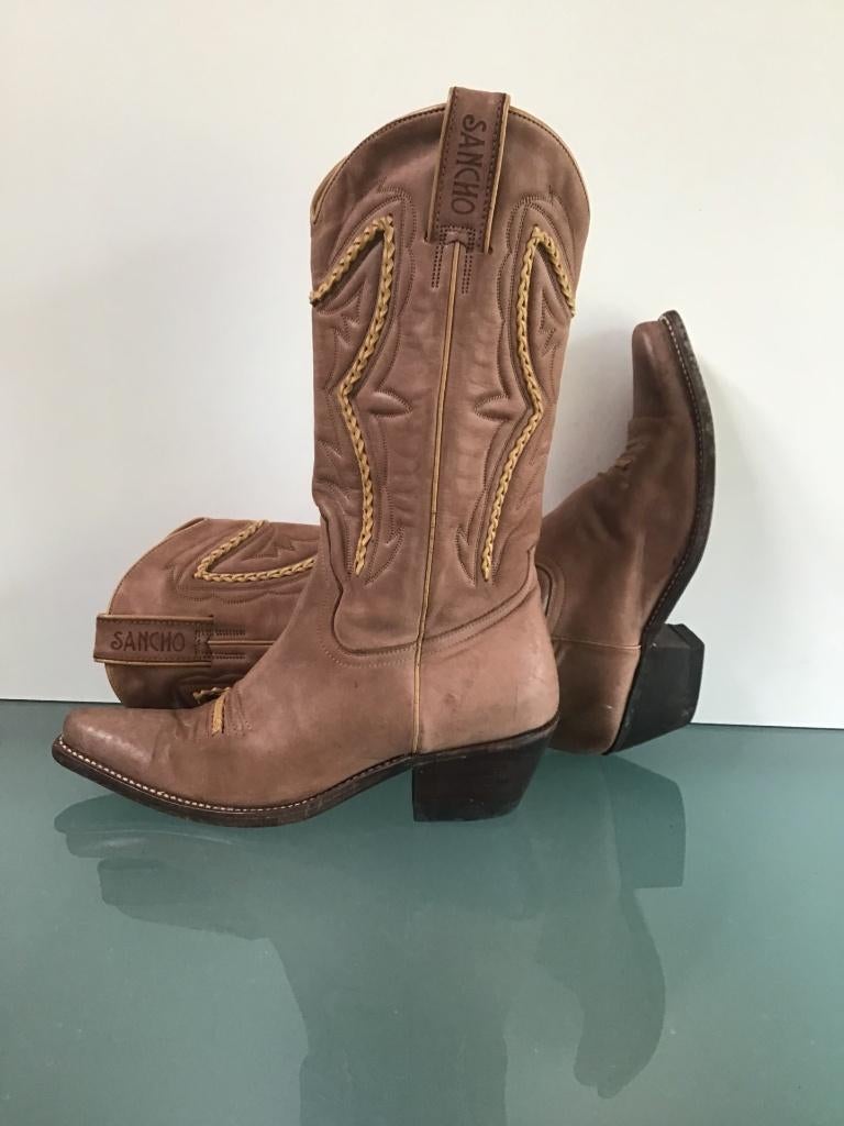 Sancho boho 38 bruin | Leren boots | Gratis verzenden, Hoge laarzen, Bruin, Verzenden, Zo goed als nieuw