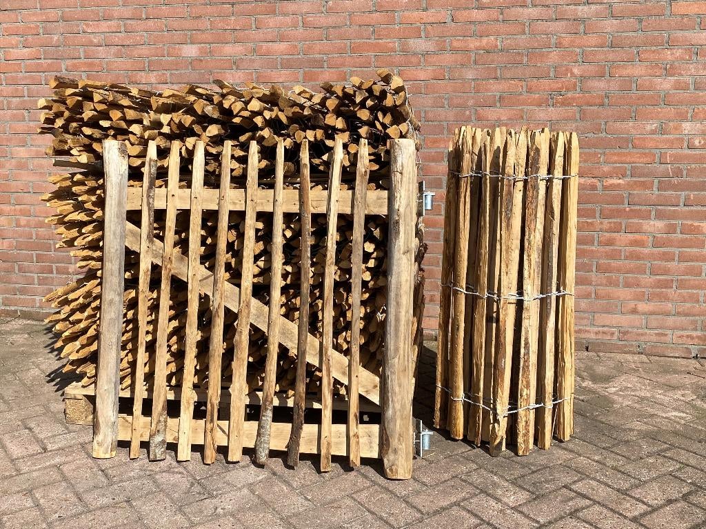 Kastanje schapenhek tuinhek hekwerk, hoogte 50/80/100/120cm, Ophalen, Met poort, Nieuw, Tuinhek