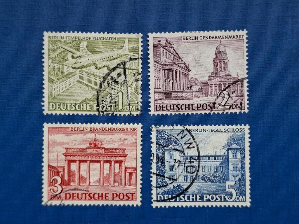 Postzegel Berlijn 1949 4 zegels Gebouwen Groot 01-04, Ophalen of Verzenden, BRD, Gestempeld