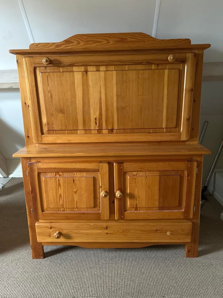 Eiken commode met opbergruimte, Ophalen, Gebruikt, 50 tot 70 cm, 105 cm of meer