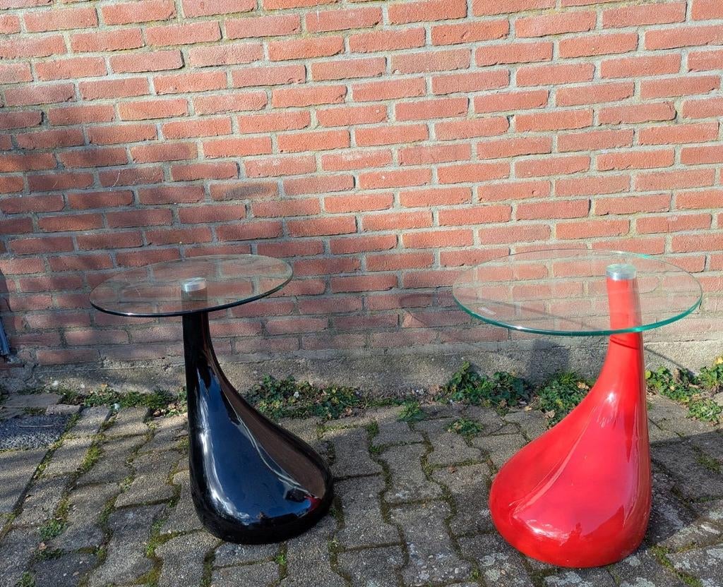 Moderne druppel tafel glanzend. Bijzettafel, Ophalen of Verzenden