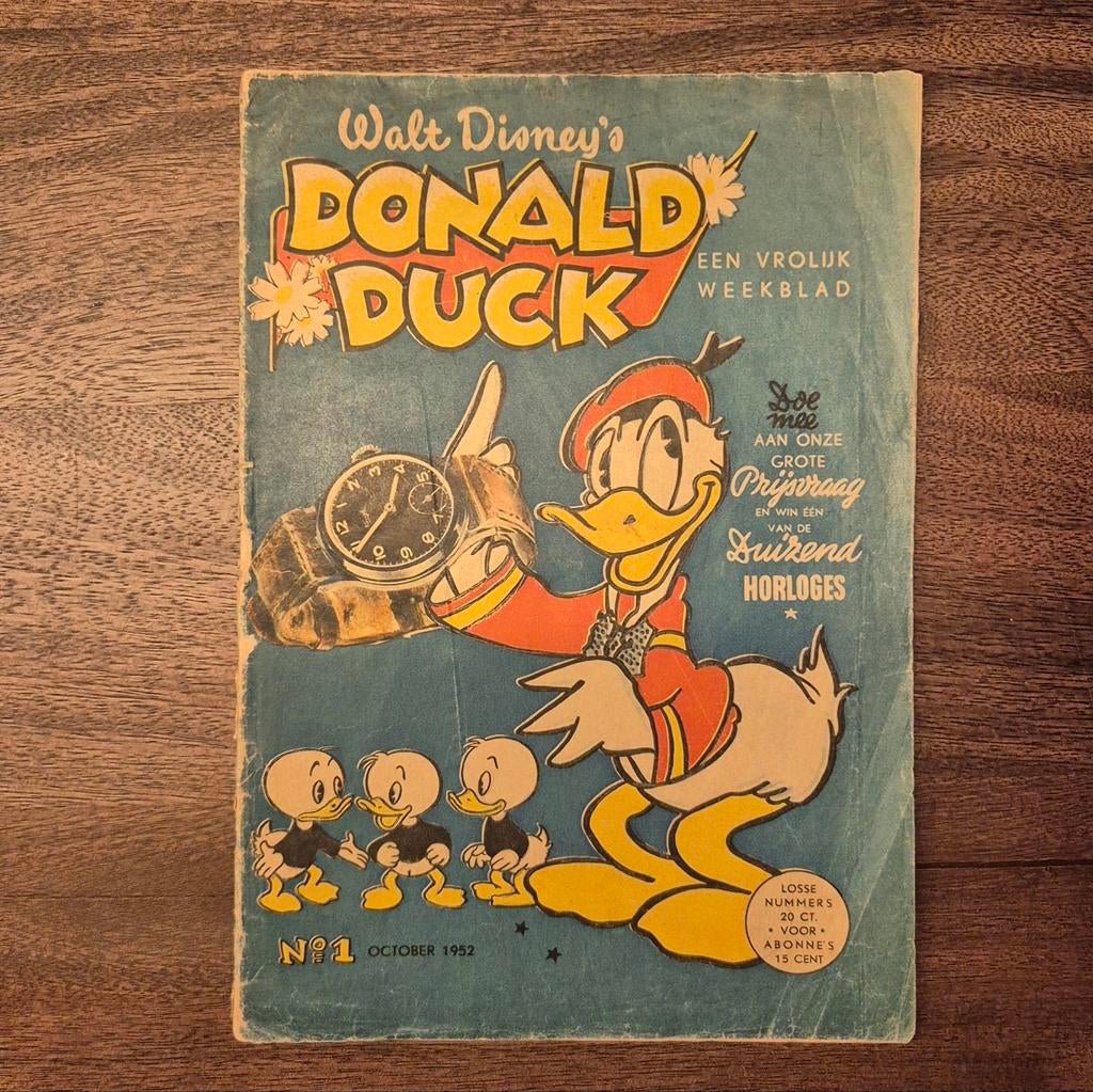 Donald Duck Jaargang 1952 - Nr. 1, 2, 3 en 4 - Origineel!, Meerdere stripboeken, Ophalen of Verzenden, Gelezen