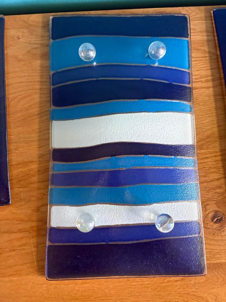 5 delig  decoratieve glazen schalen set, Ophalen of Verzenden