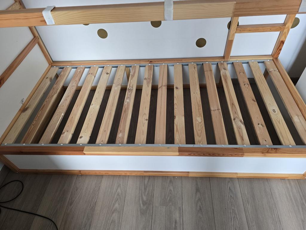 IKEA KURA kinderbed, Ophalen, 85 tot 100 cm, Zo goed als nieuw, Hoogslaper of Stapelbed