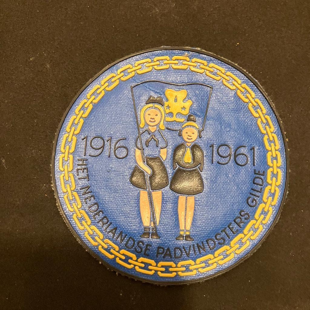 Oude jubileum Padvindster badge, Ophalen of Verzenden, Gebruikt, Embleem, Speld of Insigne