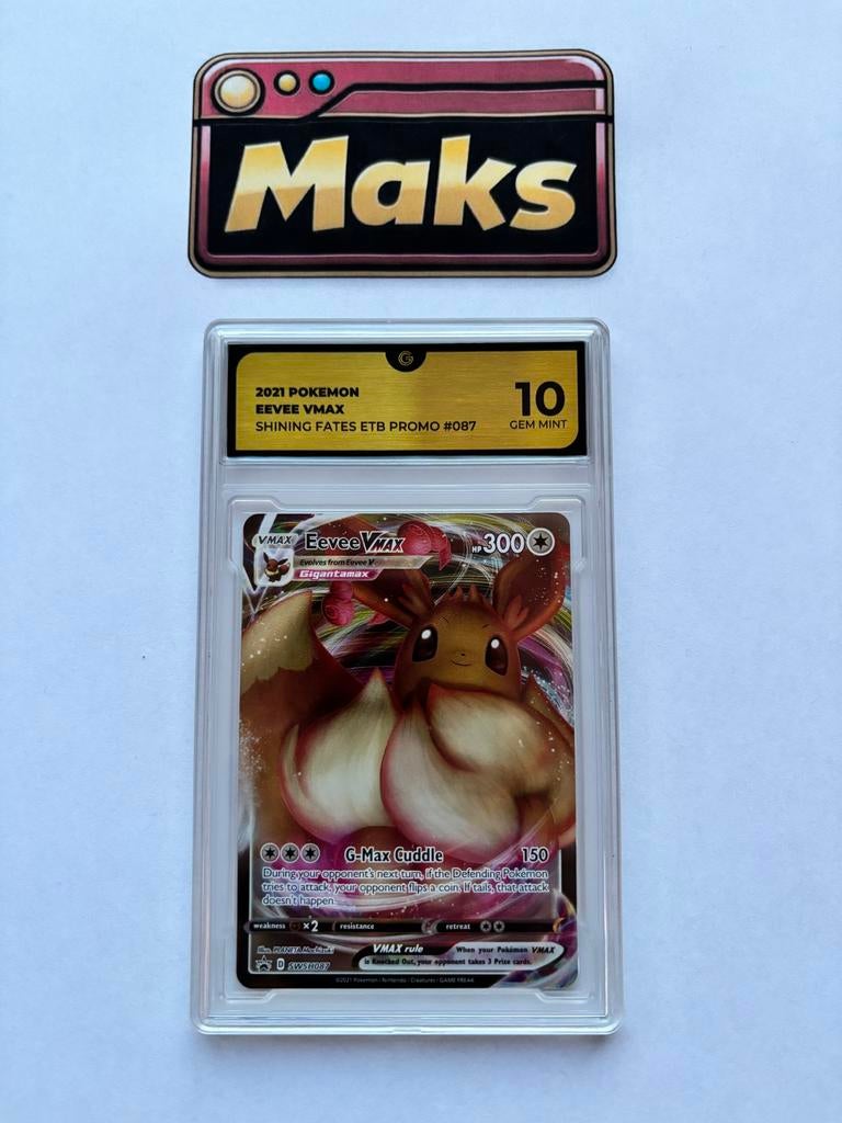GCG 10 Eevee VMAX Shining Fates Promo SWSH087 – Gem Mint 10, Hobby en Vrije tijd, Verzamelkaartspellen | Pokémon, Ophalen of Verzenden