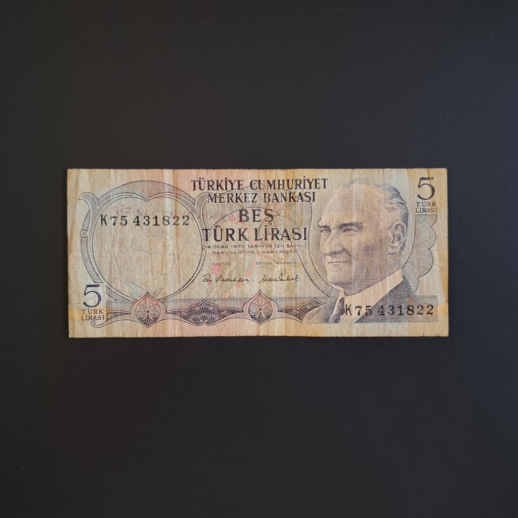5 lira Turkije #005, Verzenden, Overige landen, Los biljet
