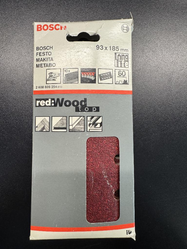 Bosch Schuurvellen 93185 mm – Korrel 60 – 10 stuks, Doe-het-zelf en Verbouw, Gereedschap | Schuurmachines, Ophalen of Verzenden