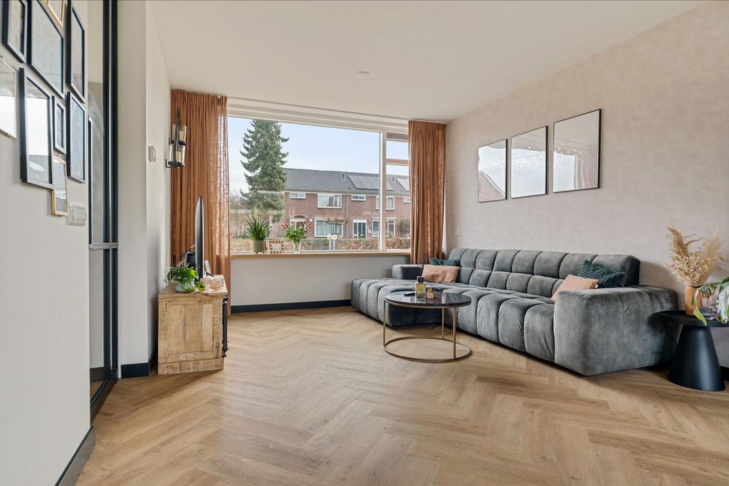 Velours donkergroene bank Veronique van Sevn met hocker, Huis en Inrichting, Banken | Bankstellen, Ophalen, Hoekbank, 300 cm of meer