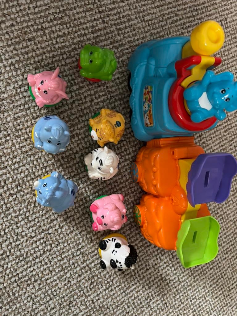 VTech ZoomiZooz Reis &Leer Locomotief + set dieren, Kinderen en Baby's, Speelgoed | Vtech, Ophalen, Zo goed als nieuw