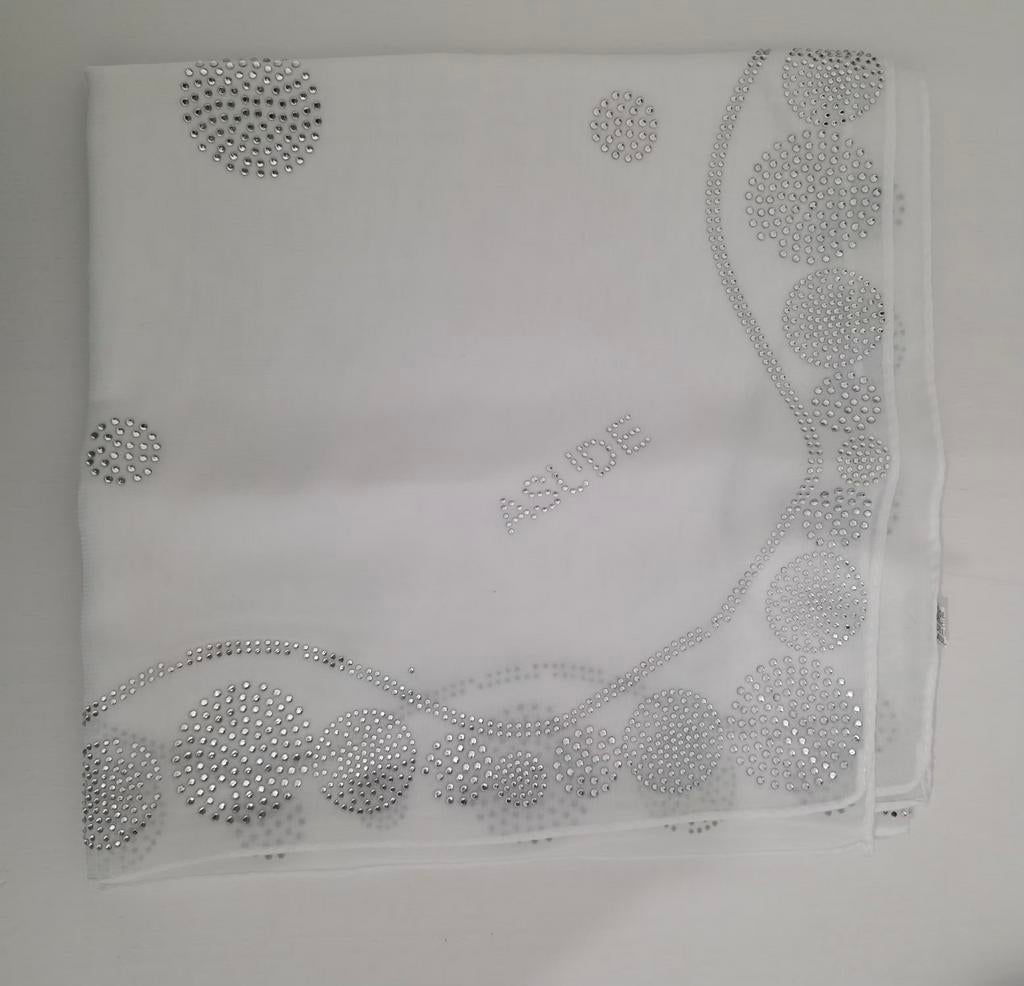Nieuw Witte hijab met steentjes, Kleding | Dames, Ophalen of Verzenden, Nieuw, Sjaal