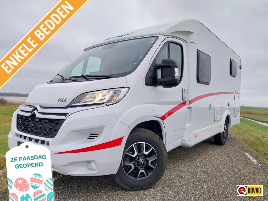 Compacte Sunlight V66 met nog maar 21300 kms en vele optie's, Niet ingevuld, Ringverwarming, Treinzit, Bedrijf
