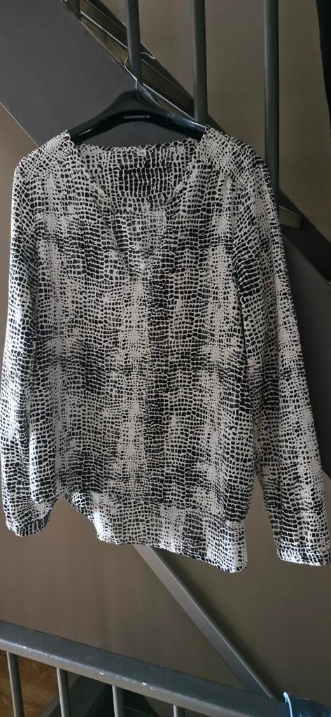 Zwart-witte blouse maat 40, Ophalen of Verzenden