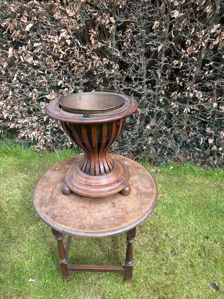 Antieke wijn koeler of theestoof met koperen binnenpot, Antiek en Kunst, Ophalen of Verzenden