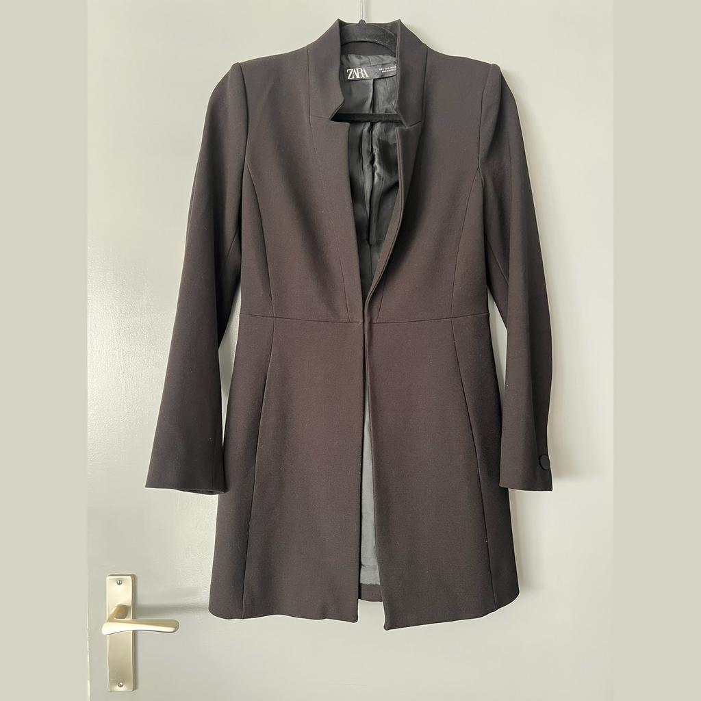 Zara zwarte lange blazer maat S, Zwart, Ophalen of Verzenden, Zo goed als nieuw, Jasje