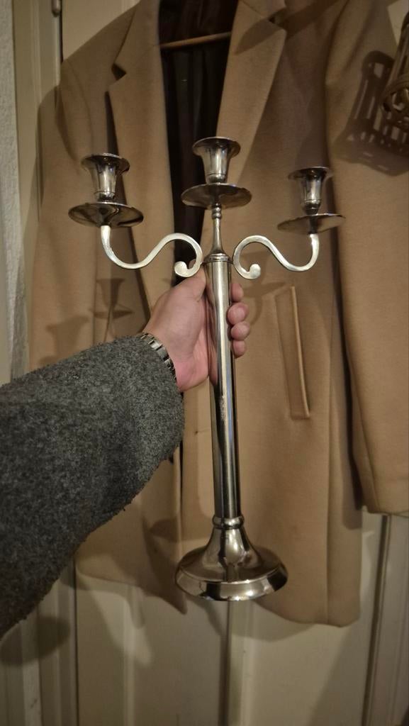 Elegante 3-armige kandelaar, Antiek en Kunst, Antiek | Kandelaars, Ophalen of Verzenden