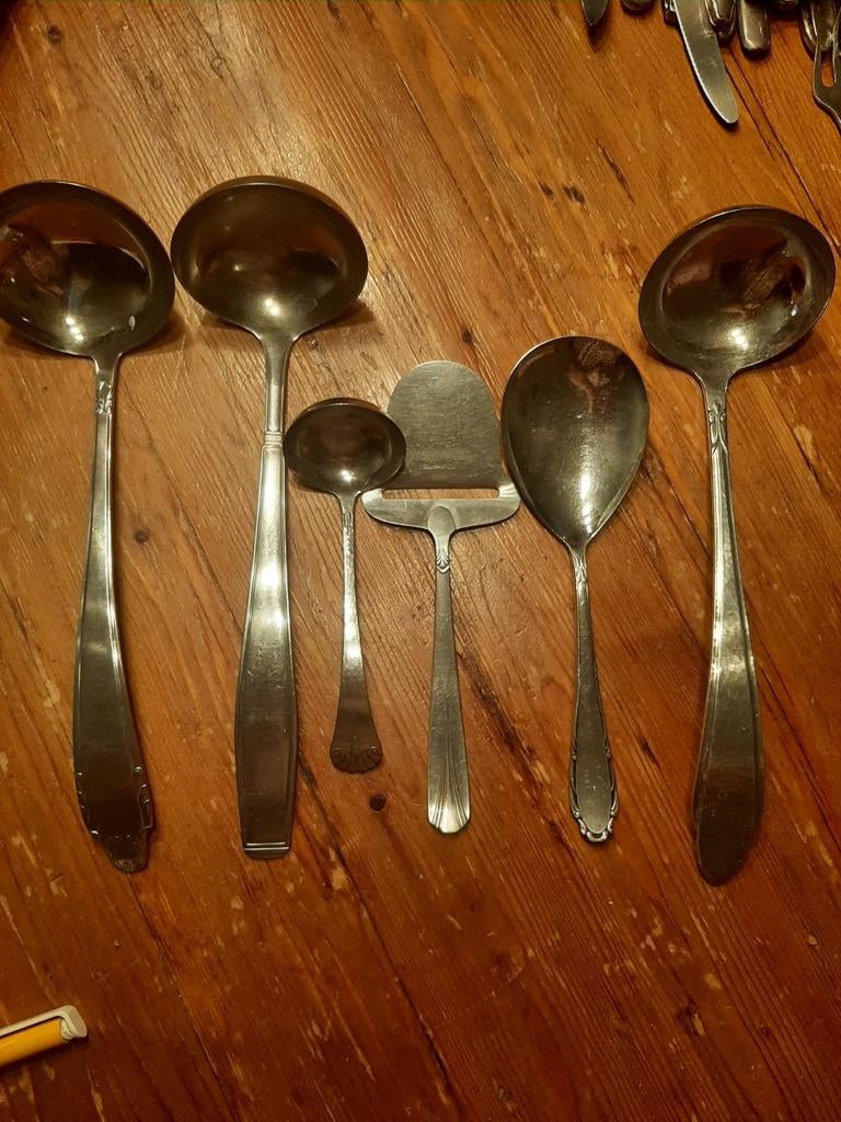 Pollepel . Paplepel . Taartschep.  Kaasschaaf. Theezeefje., Antiek en Kunst, Ophalen of Verzenden