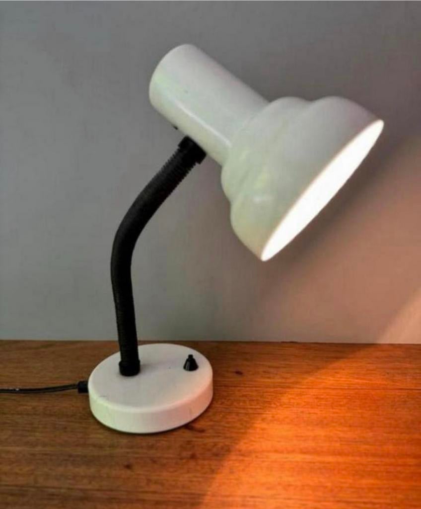Vintage Niek Hiemstra Evolux witte bureaulamp.206, Space Age, Ophalen of Verzenden, Zo goed als nieuw, Metaal