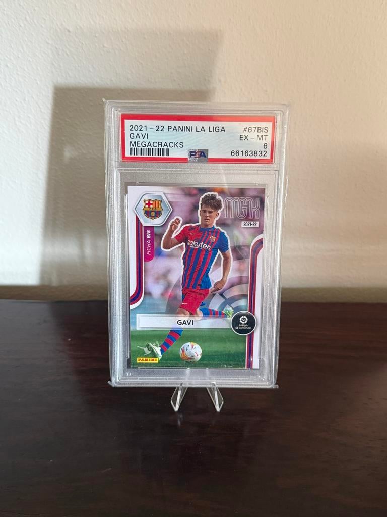 Gavi Panini La Liga Megacracks PSA 6 Voetbalkaart, Ophalen of Verzenden, Zo goed als nieuw, Buitenlandse clubs, Spelerskaart