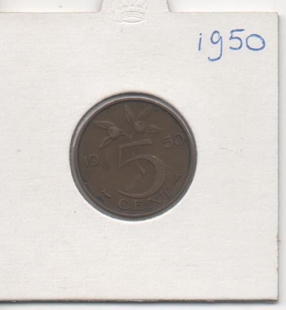 Stuiver Juliana periode, Ophalen of Verzenden, Koningin Juliana, 5 cent, Losse munt