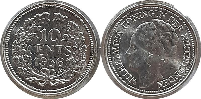 10 cent 1936 FDC, Verzenden, Koningin Wilhelmina, 10 cent, Zilver