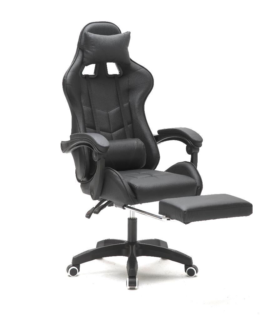 Gamestoel Cyclone met voetsteun - bureaustoel - racing gamig, Huis en Inrichting, Bureaustoelen, Ophalen, Gaming bureaustoel, Zwart